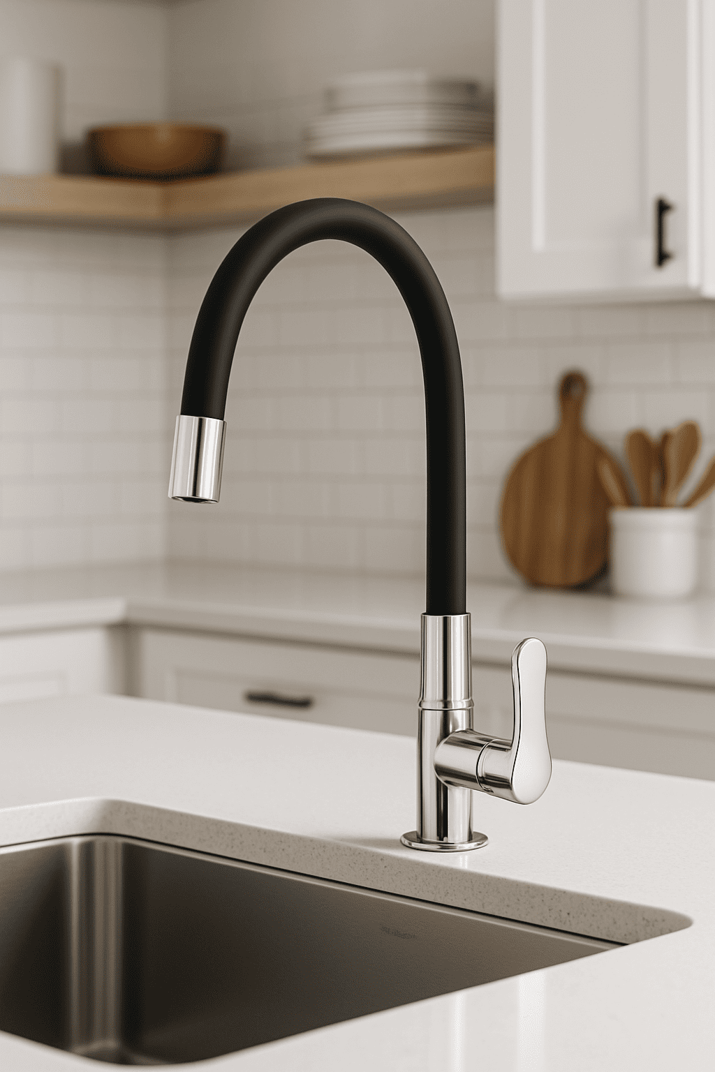 torneira lorenflex preta fundo