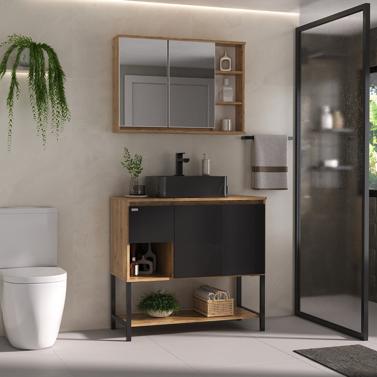 Kit Completo de Balc&atilde;o Apollo Preto