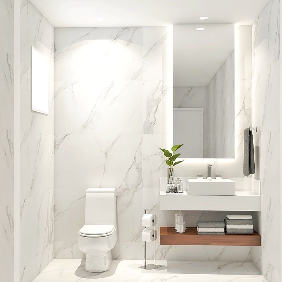 Banheiro com luz Branca